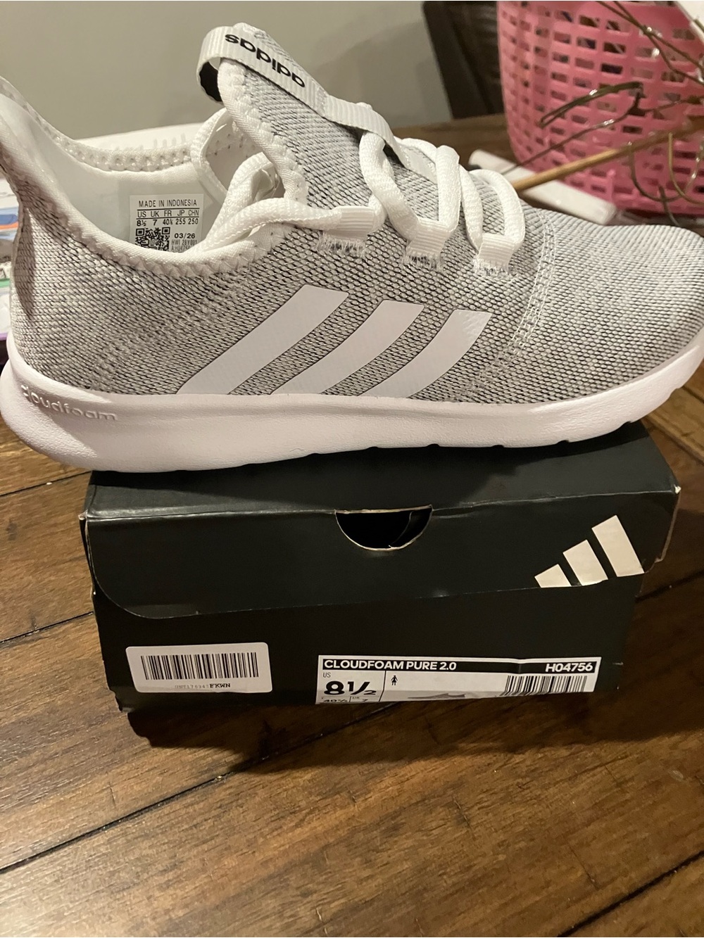 adidas women’s Cloudfoam Grey and White - Sz 8.5